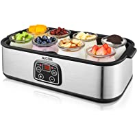 Yogurtera AICOK Yoghurt Hecho en Casa 8 Tarros de Vidrio 1440ml Pantalla LED con Ajuste de Temperatura y Temporizador…